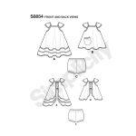 Mudilaste Pinafore-kleit ja aluspüksid, suurused: A (1 / 2-1-2-3-4), Simplicity Pattern #S 8854 