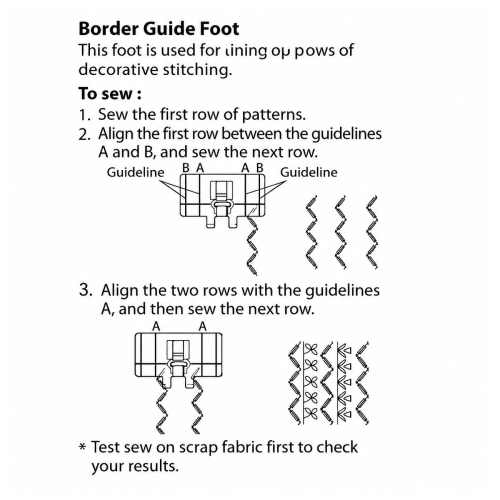 Border Quide Foot for Janome and Elna sewing machines with stitch width max 7 mm, 200434003 