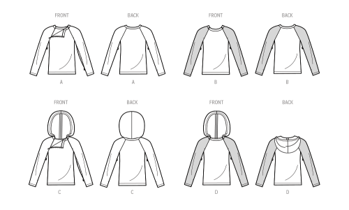 Simplicity Sewing Pattern S9723 UNISEX DUAL PORT ACCESS CHEMO TOP AND HOODIE, SS9723A 