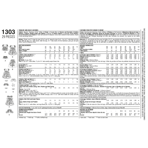 Väikelaste ja laste kostüümid, Simplicity Pattern #1303 