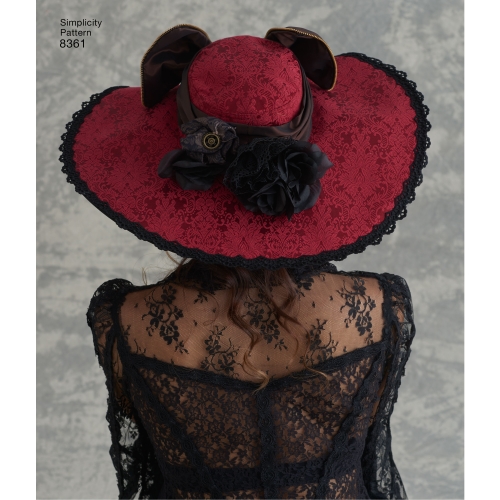 Hats in Three Sizes: S (52cm/21`), M (56cm/22`), L (58cm/23`), suurused: A (S-M-L), Simplicity Pattern #8361 