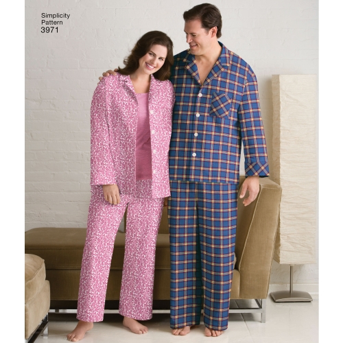 Naiste ja meeste pluss-suurustele magamisriietus, suurused: AA (S,M,L), Simplicity Pattern #3971 