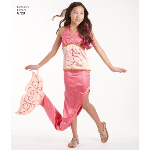 Laste, tüdrukute ja naiste kostüüm, suurused: A (kõik suurused), Simplicity Pattern #8728 