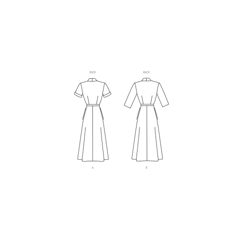 Lõikekomplekt BUTTERICK B6956 MISSES` DRESS WITH SLEEVE VARIATIONS 