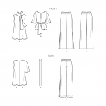 Naiste topid, vöö, sall ja püksid, Simplicity Pattern #S9051 