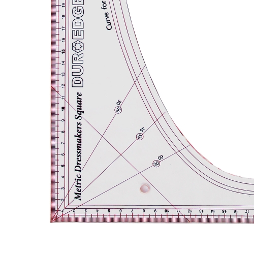 Läpinäkyvä räätälin kolmioviivain 26 cm × 60 cm, Duroedge KR-360S 