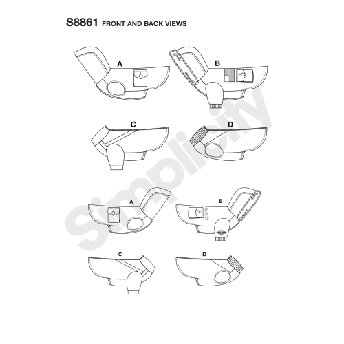 Koera mantlid, suurused: A (S-M-L), Simplicity Pattern #S8861 