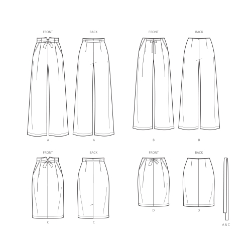 Naiste püksid ja seelikud, Simplicity Pattern #S8956 