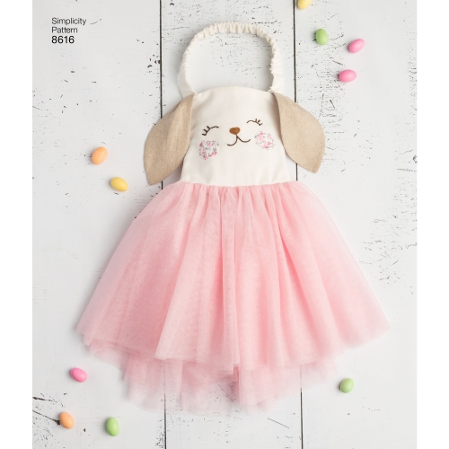 Mudilaste kleit ja põll Tutu, suurused: A (1 / 2-1-2-3-4), Simplicity Pattern # 8616 
