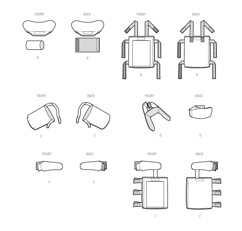 Simplicity lõikekomplekt S9724 CRUTCH PADS, BAG AND TOE COVER, SS9724OS 