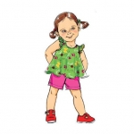Ompelukaavat: Toddlers` Top, Dress, Shorts and Pants, Butterick B6047CCB 