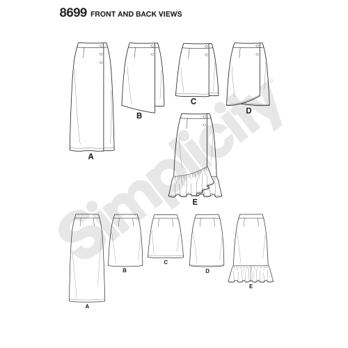 Naiste hõlmikseelikud pikkusevariatsioonidega, Simplicity Pattern #8699 