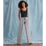 Naiste püksid pikkuse ja laiuse variatsioonide ning lipsuvööga, Simplicity Pattern # 8389 