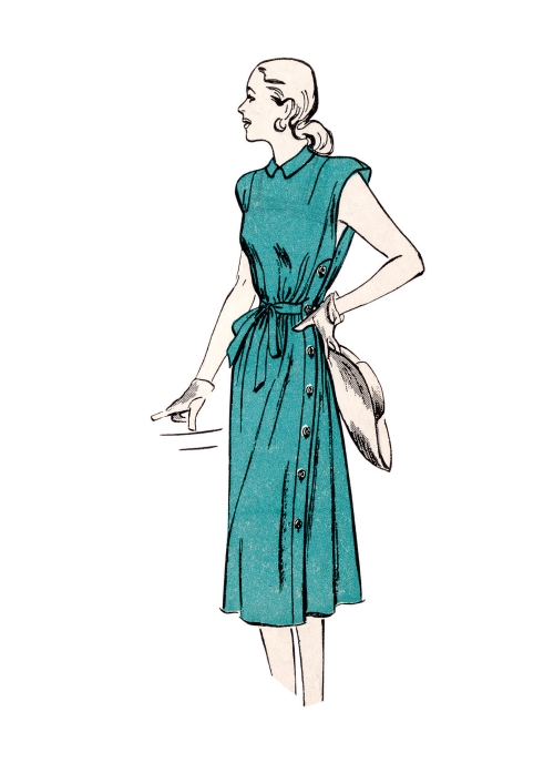 Lõikekomplekt BUTTERICK B6889 MISSES SIDE-BUTTON DRESS 