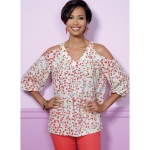 Ompelukaavat: Misses` V-Neck or Scoopneck, Cold-Shoulder Tops, Butterick B6457 