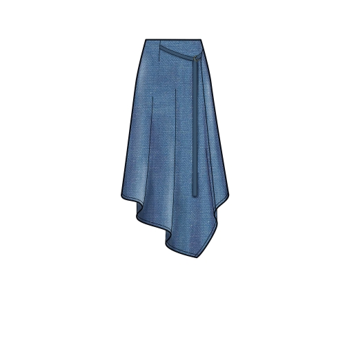 Naiste asümmeetrilised seelikud, Simplicity Pattern #S9016 