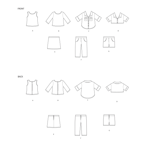 45cm pikkuse nuku riided, Simplicity Pattern #S9032 
