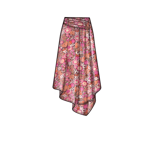 Naiste asümmeetrilised seelikud, Simplicity Pattern #S9016 