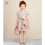 Laste kleidid, kotikesed ja juuksepael, suurused: A (3-4-5-6-7-8), Simplicity Pattern #1208 
