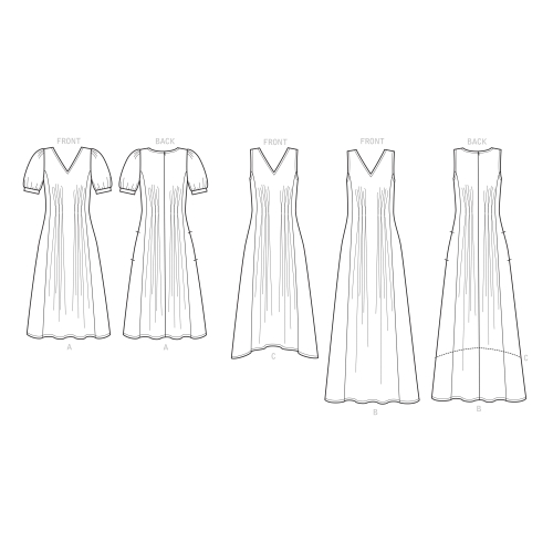 Naiste taljesse töödeldud kleit, Simplicity Pattern #S9134 