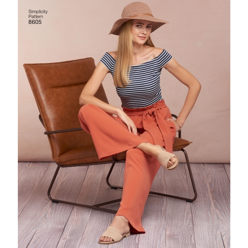 Naiste seelik ja püksid, suurused: A (XS-S-M-L-XL), Simplicity Pattern # 8605 