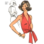 Naiste vintage Jiffy-trikoo hõlmik topp ja lehviga topp, Simplicity Pattern #5555 