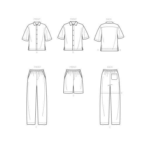 Simplicity lõikekomplekt S9279 Meeste särgid ja püksid 