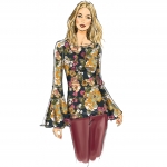 Ompelukaavat: Misses` Tops with Attached Cape and käisevariatsioonidega, Butterick B6490 