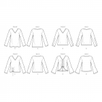 Naiste trikoo sviiter-topid variatsioonidega, Simplicity Pattern #S8950 