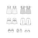Simplicity lõikekomplekt Children`s Dress, Top, Pants, Purses and Headband, SS9559AA (3-4-5-6-7-8) 