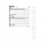 Выкройка: Misses` Skirt, Butterick B6772 