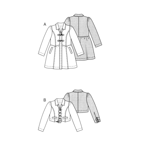Mantel ja jakk 128- 164cm, Coat & Jacket Burda 9532 