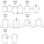 Выкройка: Misses`, sizes: Misses` Petite Pullover Tops, Butterick B6751 