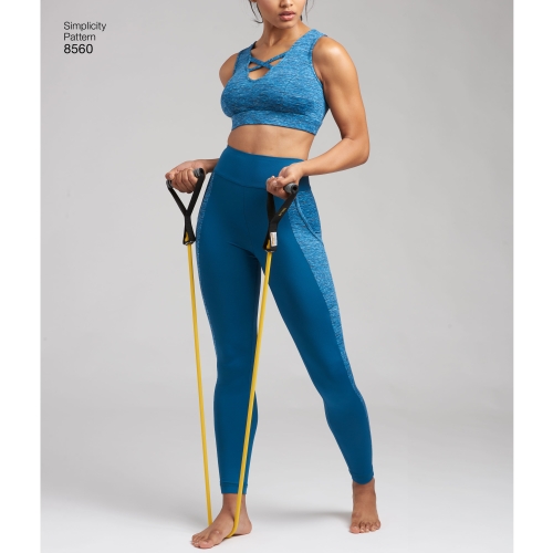 Naiste trikoo-spordirinnahoidjad, suurused: A (30A-44G), Simplicity Pattern # 8560 