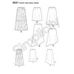 Women`s Skirts kolmes pikkuses with Hem Variations, Simplicity Pattern #8421 