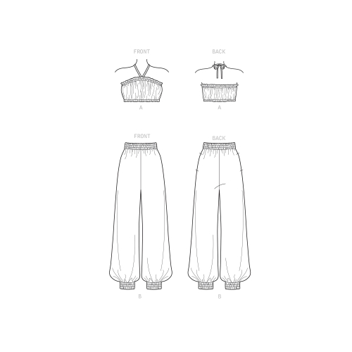 Simplicity Sewing pattern S9268 MISSES` BRA TOP & PANTS 