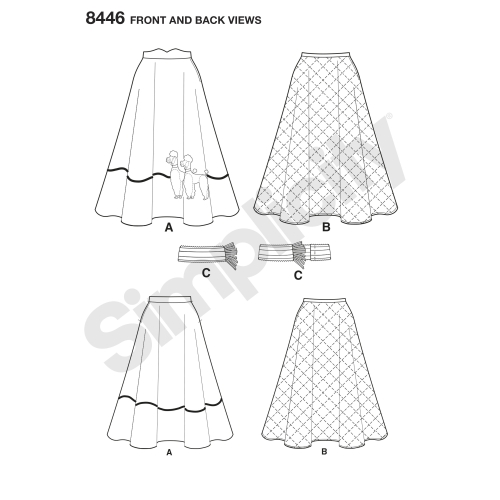 Naiste vintage seelik ja Cummerbund, Simplicity Pattern # 8446 