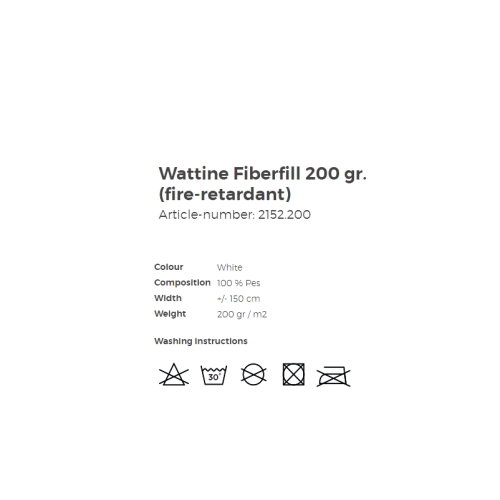 Polyester Wadding (Wattine Fiberfill), 150cm, 200gm2, Art.2152 