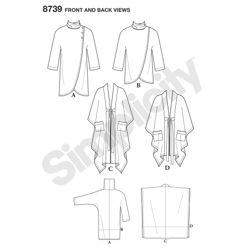 Naiste pontso ja topp, suurused: A (XS-S-M-L-XL), Simplicity Pattern # 8739 