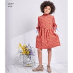 Laste ja tüdrukute kleit varruka variatsioonidega, Simplicity Pattern #8708 
