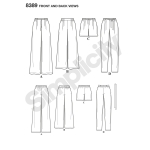 Naiste püksid pikkuse ja laiuse variatsioonide ning lipsuvööga, Simplicity Pattern # 8389 