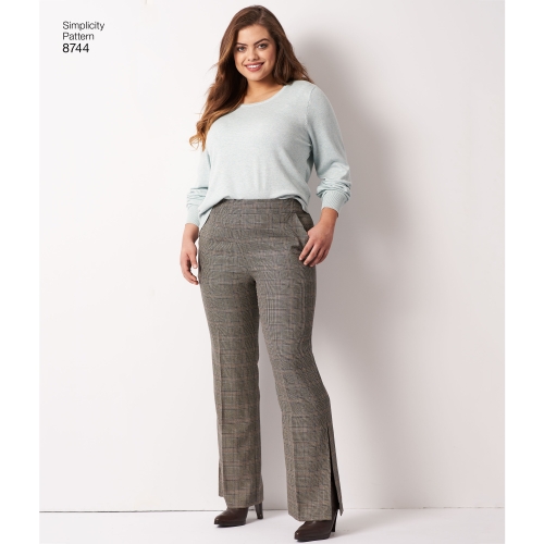 Naiste ja väikesekasvuliste Pluss-suuruses naistele Imeliselt-Istuvad püksid, Simplicity Pattern #8744 