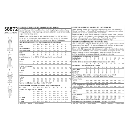 Naiste pulloverkleit, Simplicity Pattern #S8872 