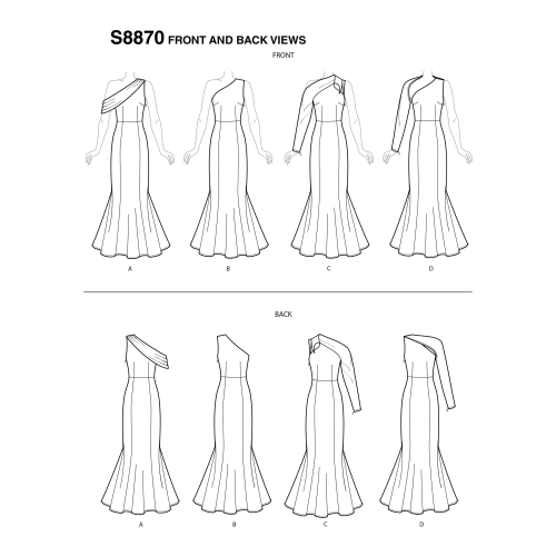 Naiste ja väikesekasvuliste Petite-naiste kleit, Simplicity Pattern #S8870 