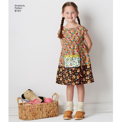 Laste kleit ja tuunika Dottie Angel`ilt, suurused: A (3-4-5-6-7-8), Simplicity Pattern #8101 