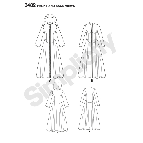 Naiste kostüüm-mantlid, Simplicity Pattern #8482 