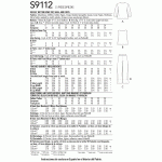 Naiste eestnööbitav ja käisteta topp ja püksid, Simplicity Pattern #S9112 