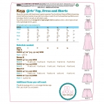 Выкройка: Girl`s Top, Dress and Shorts, Kwik Sew K0259 