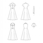 Naiste eemaldatava kraega vintage kleit, Simplicity Pattern #S S9105 