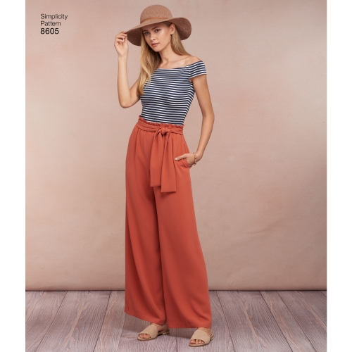 Naiste seelik ja püksid, suurused: A (XS-S-M-L-XL), Simplicity Pattern # 8605 